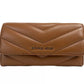 Jet Set Travel Large Quilted Leather Trifold Wallet Brown - SEHABRANDS