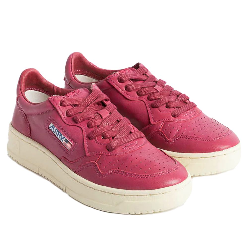 Fuchsia Leather Di Capra Sneaker - SEHABRANDS