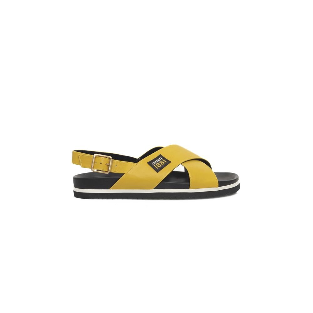 Yellow Calf Leather Women Sandal - SEHABRANDS