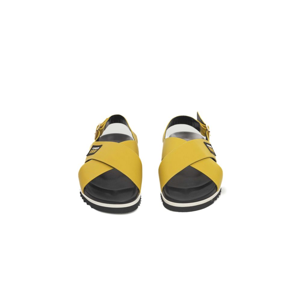 Yellow Calf Leather Women Sandal - SEHABRANDS