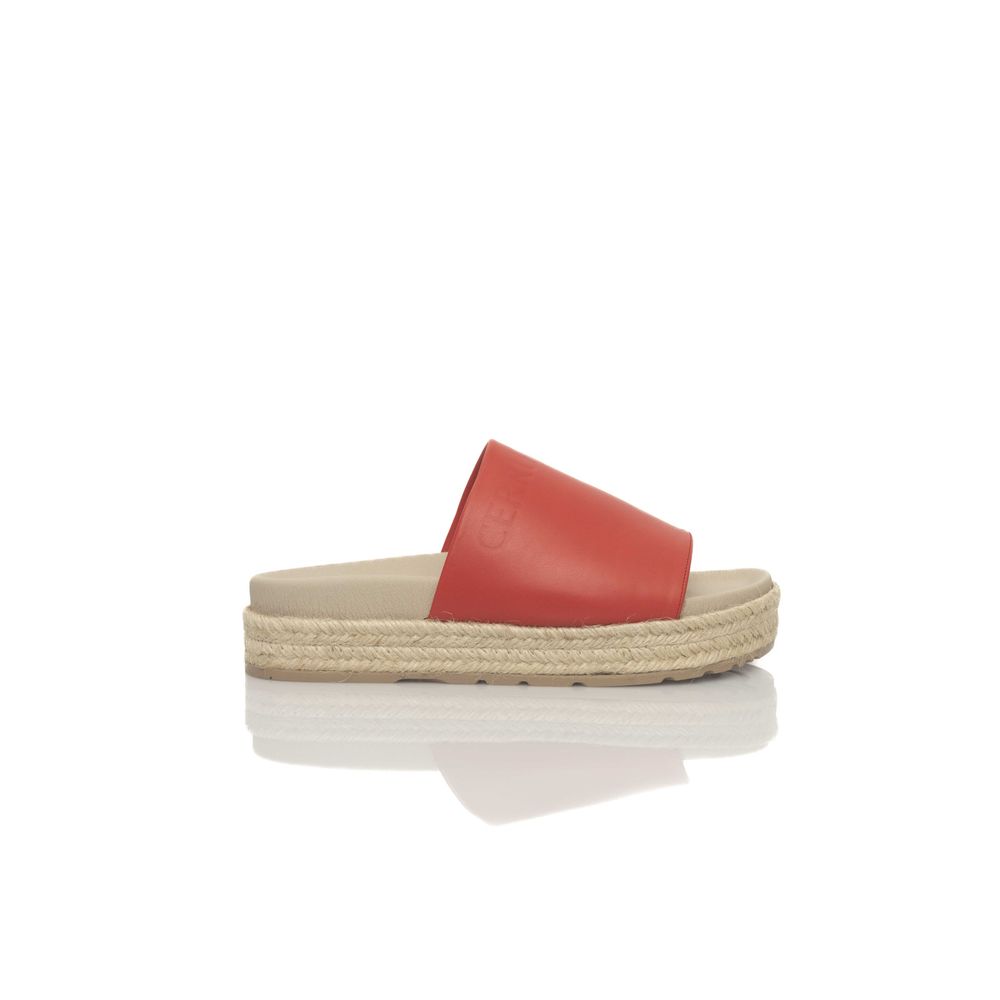 Red Calf Leather Women Sandal - SEHABRANDS