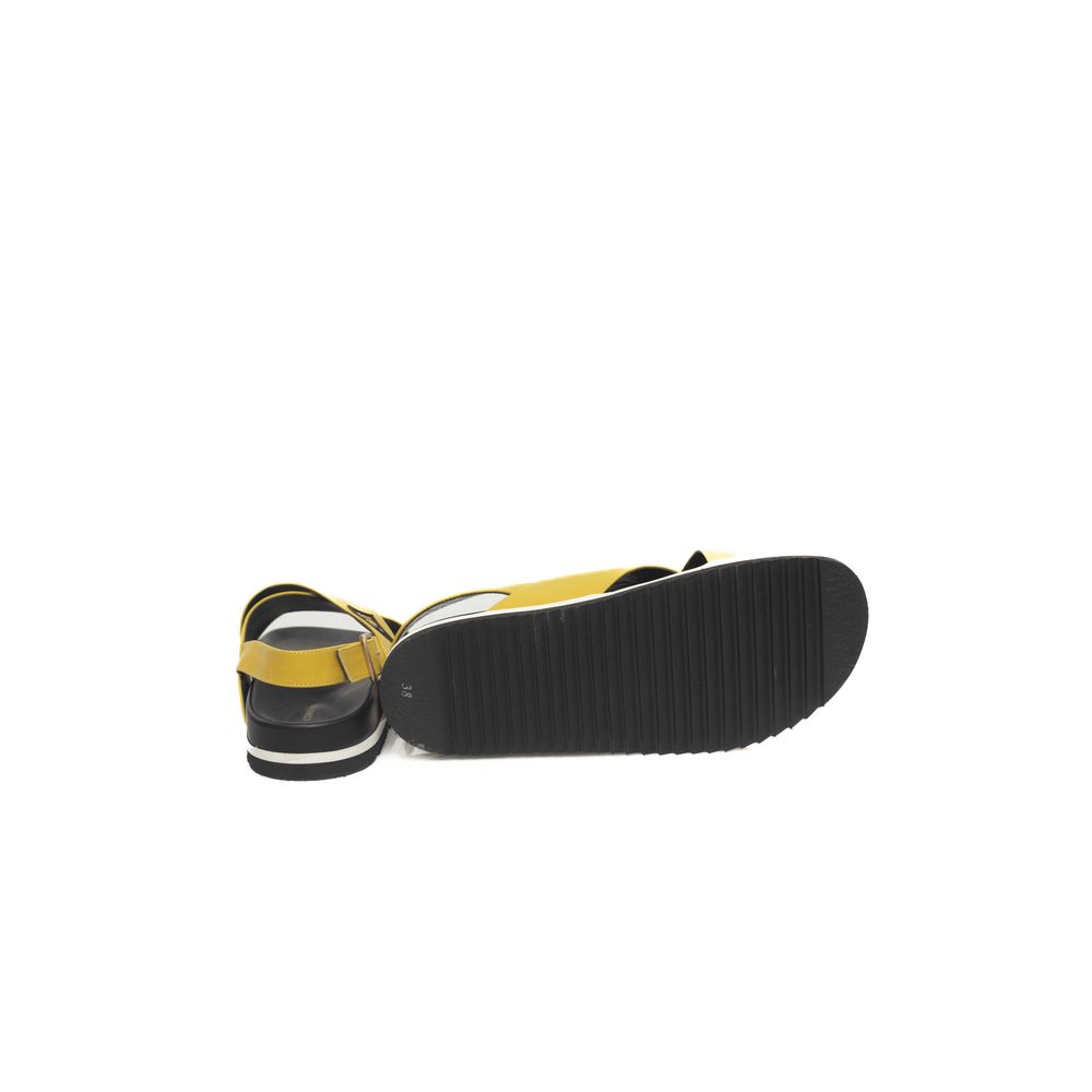 Yellow Calf Leather Women Sandal - SEHABRANDS