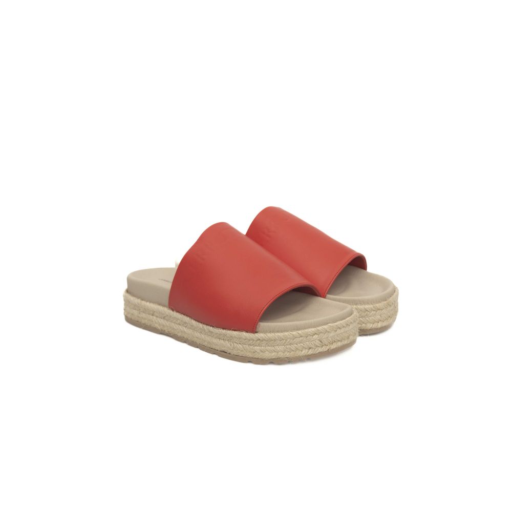 Red Calf Leather Women Sandal - SEHABRANDS