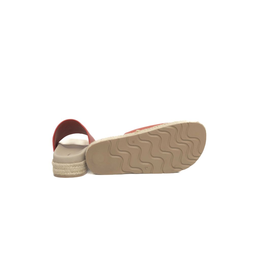 Red Calf Leather Women Sandal - SEHABRANDS