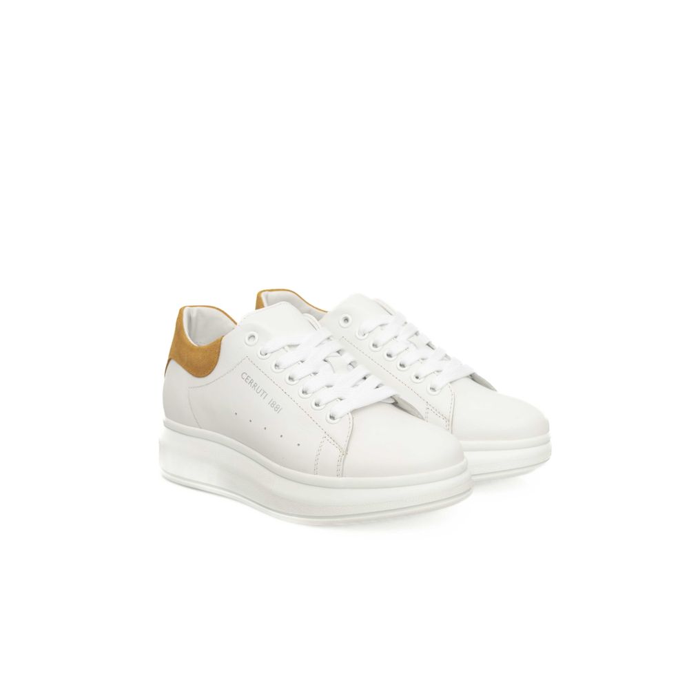 White Leather Women Sneaker - SEHABRANDS