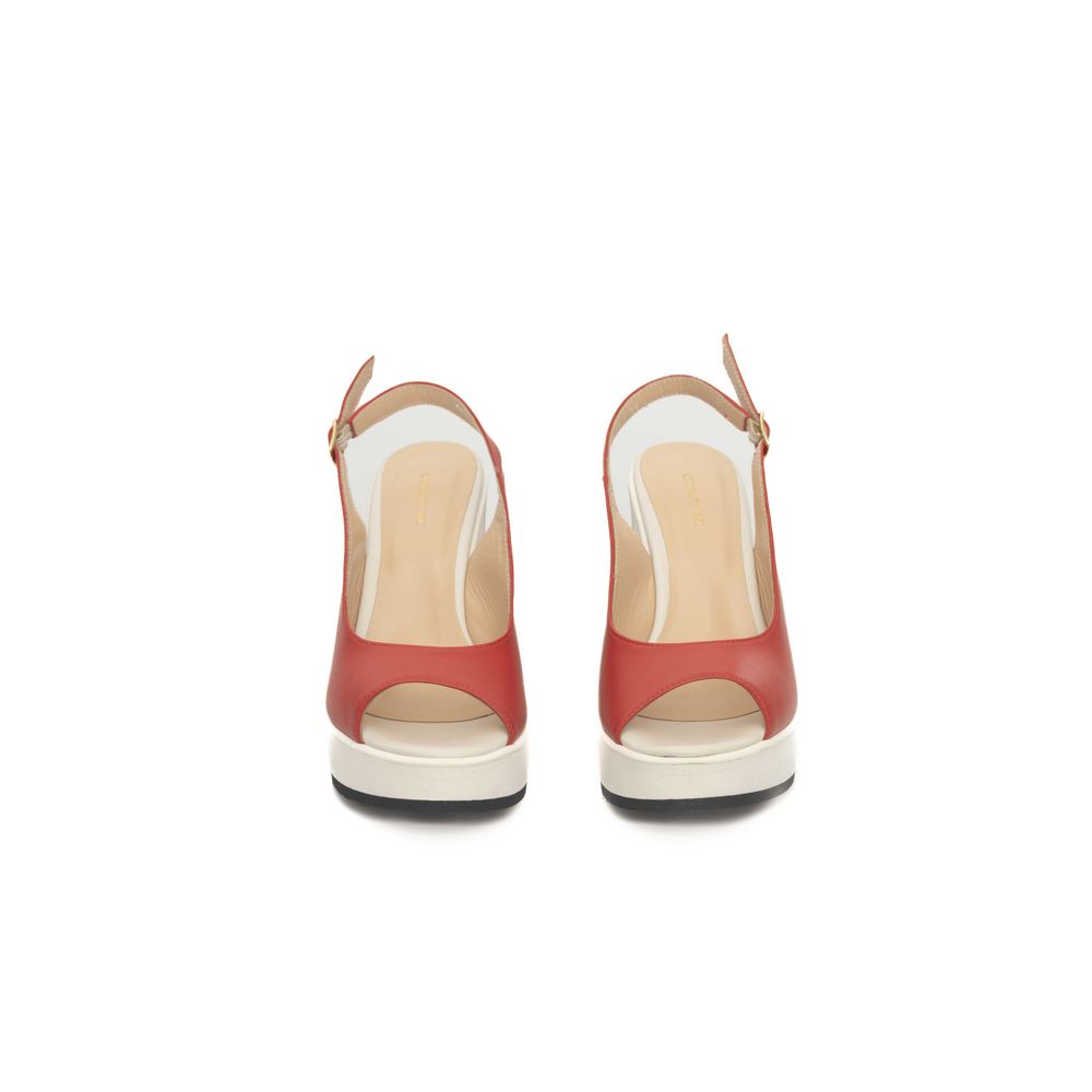 Red Calf Leather Women Sandal - SEHABRANDS