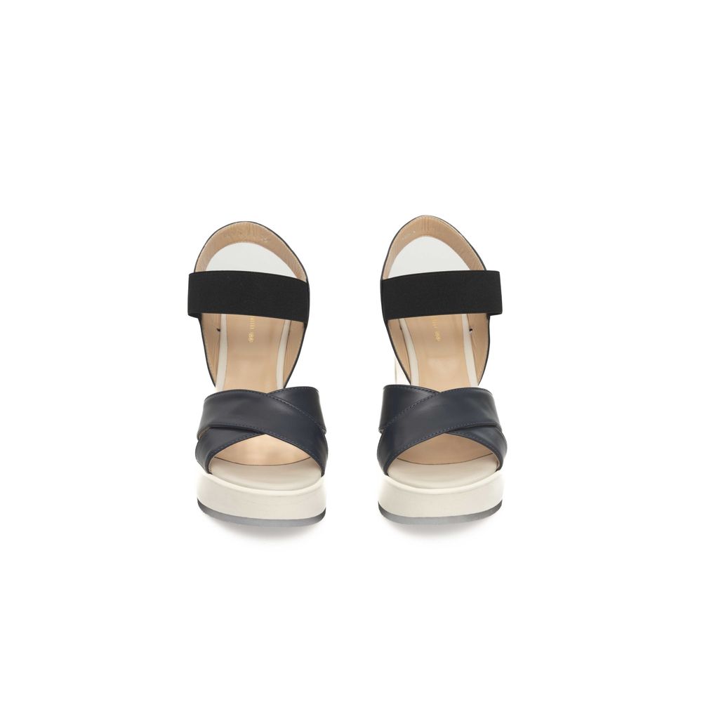 Blue Leather Women Sandal - SEHABRANDS