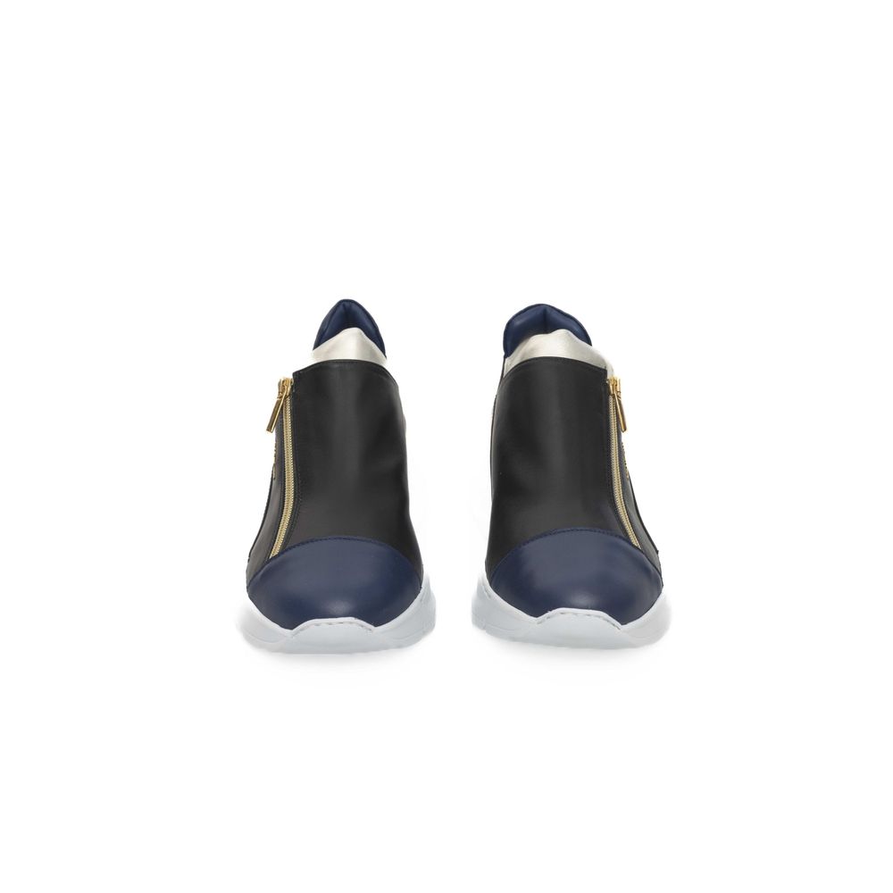 Black Goat Leather Women Sneaker - SEHABRANDS