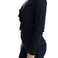 Elegant Blue Wool Cardigan Sweater - SEHABRANDS