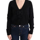 Elegant Black Wool Cardigan Sweater - SEHABRANDS