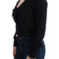 Elegant Black Wool Cardigan Sweater - SEHABRANDS