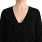 Elegant Black Wool Cardigan Sweater - SEHABRANDS