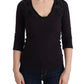 Elegant Purple V-Neck Blouse Tee - SEHABRANDS