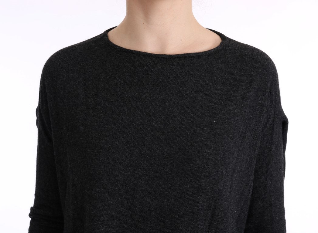 Elegant Gray Crewneck Sweater - SEHABRANDS