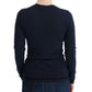 Elegant Blue V-Neck Sweater - SEHABRANDS