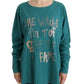 Elegant Crewneck Cotton Sweater in Green - SEHABRANDS