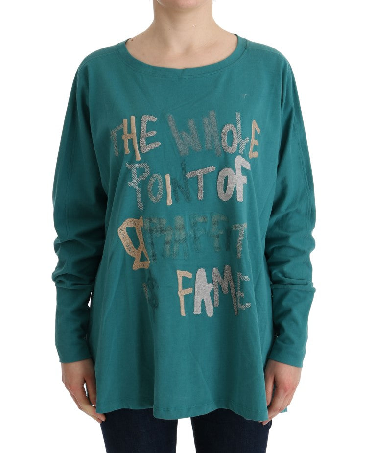 Elegant Crewneck Cotton Sweater in Green - SEHABRANDS