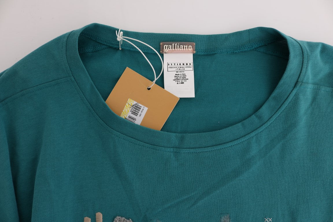 Elegant Crewneck Cotton Sweater in Green - SEHABRANDS