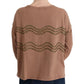 Chic Brown Crewneck Cotton Sweater - SEHABRANDS