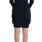 Elegant Over Knee Blue Wool Dress - SEHABRANDS