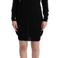 Elegant Black Wool Shift Dress - SEHABRANDS