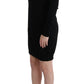 Elegant Black Wool Shift Dress - SEHABRANDS