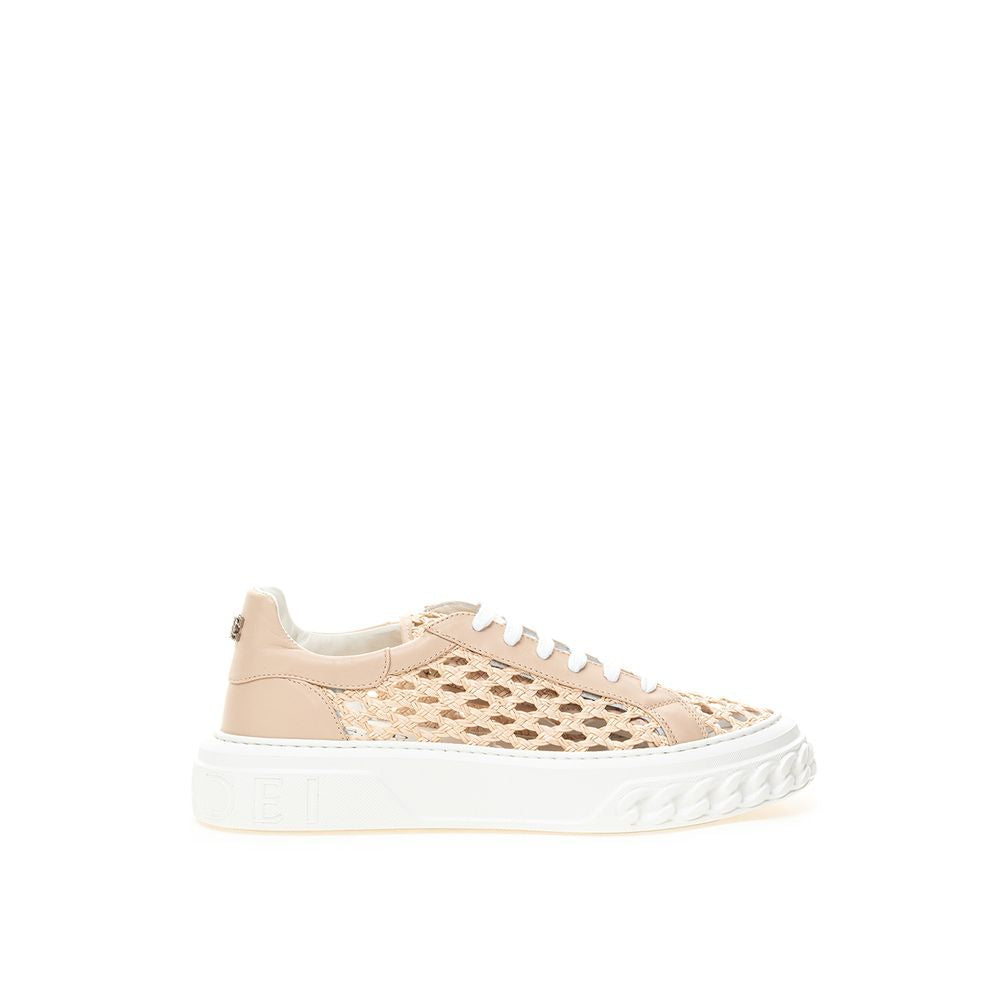 Casadei Chic Beige Leather Sneakers - SEHABRANDS