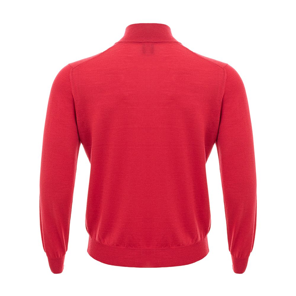 Elegant Crimson Wool T-Shirt for Men - SEHABRANDS