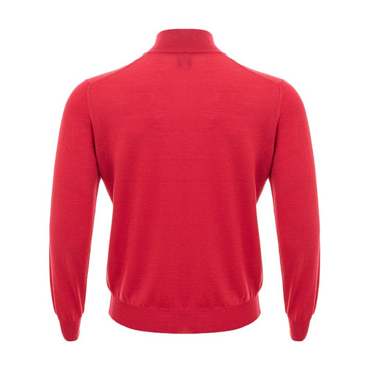 Elegant Crimson Wool T-Shirt for Men - SEHABRANDS