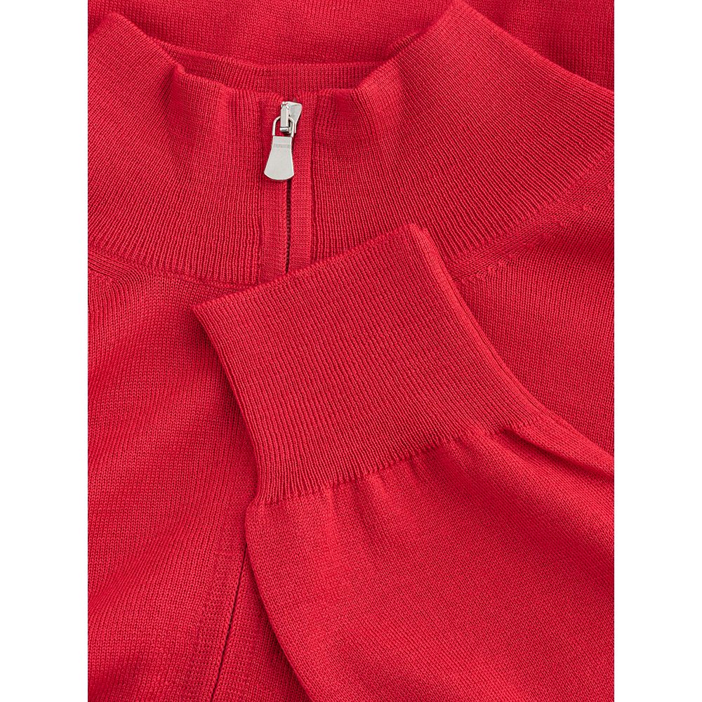 Elegant Crimson Wool T-Shirt for Men - SEHABRANDS