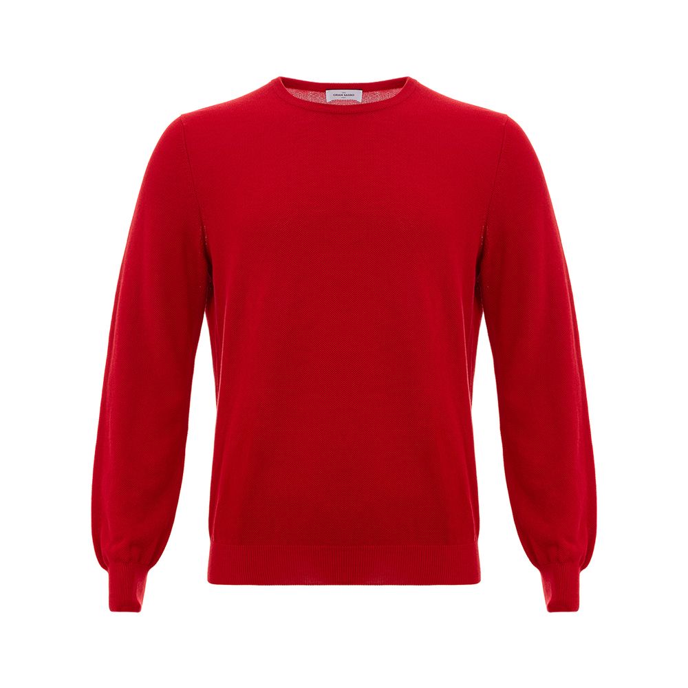 Gran Sasso Red Cotton Sweater - SEHABRANDS