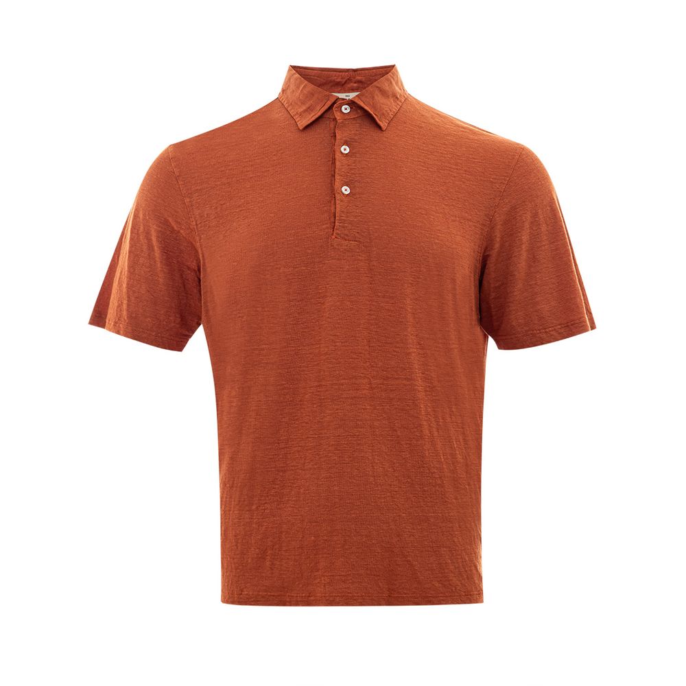 Elegant Linen Polo Shirt in Sophisticated Brown - SEHABRANDS