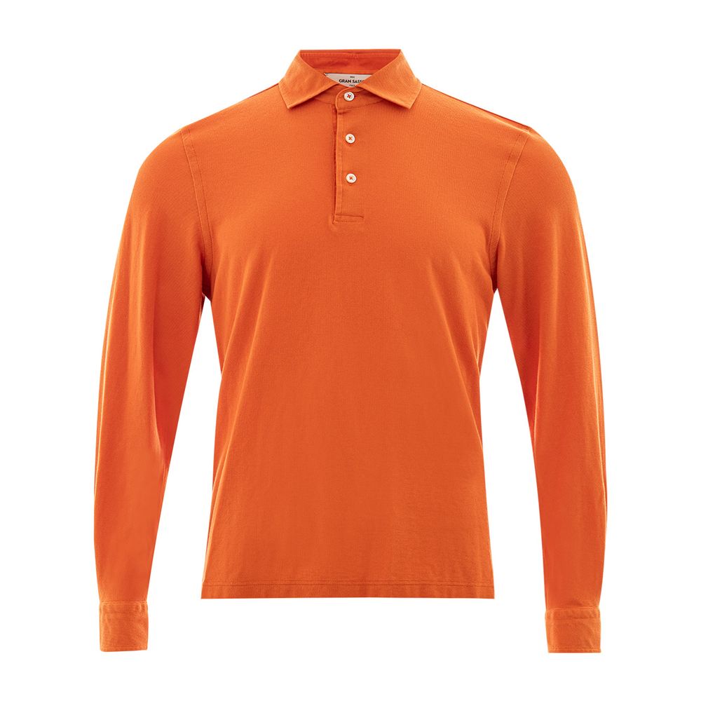 Elegant Orange Cotton Polo for Men - SEHABRANDS