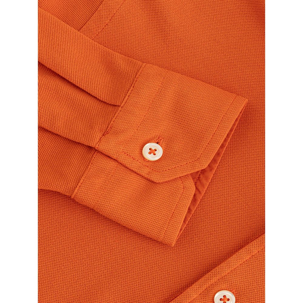 Elegant Orange Cotton Polo for Men - SEHABRANDS