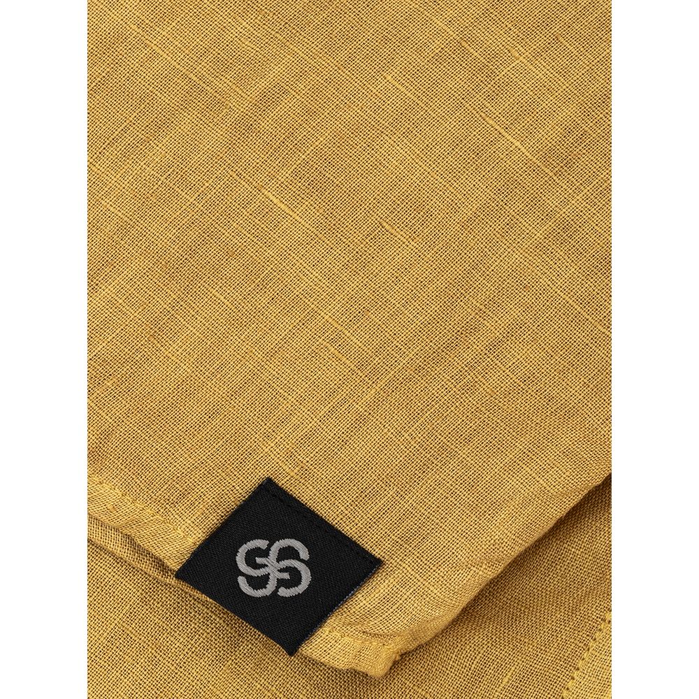 Gold Linen Elegance Men's Shirt - SEHABRANDS