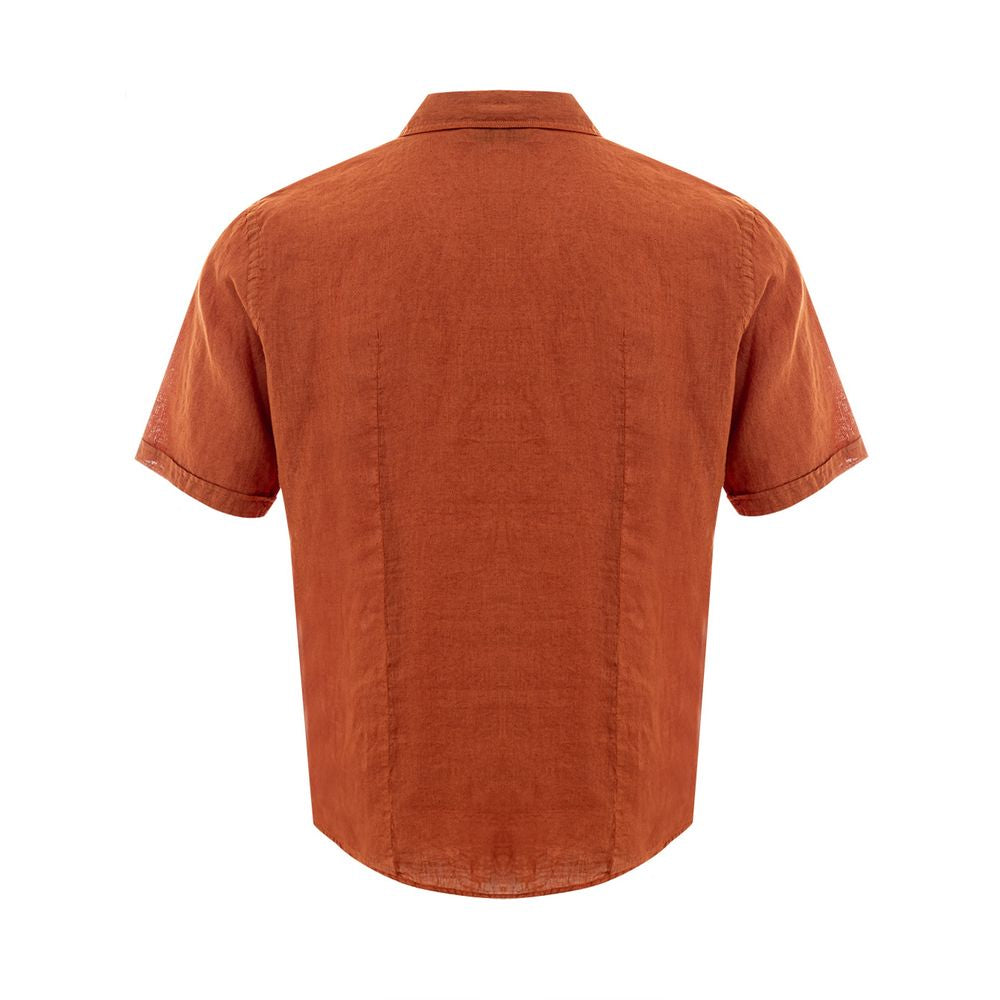 Elegant Linen Brown Shirt for Men - SEHABRANDS