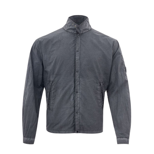 Sleek Black Polyamide Men's Jacket - SEHABRANDS