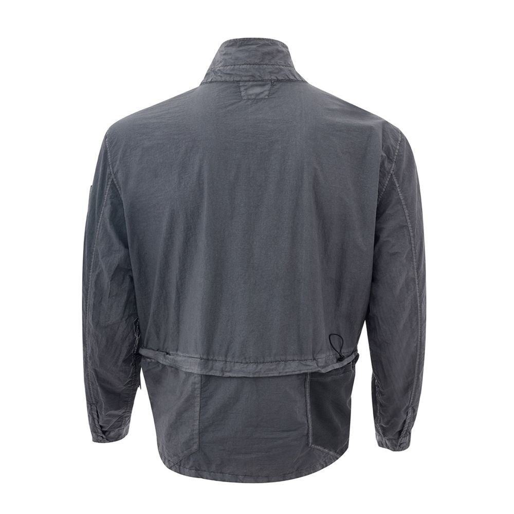 Sleek Black Polyamide Men's Jacket - SEHABRANDS