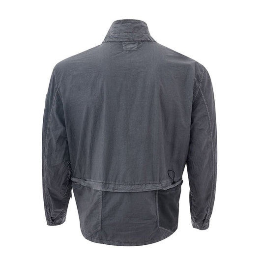 Sleek Black Polyamide Men's Jacket - SEHABRANDS