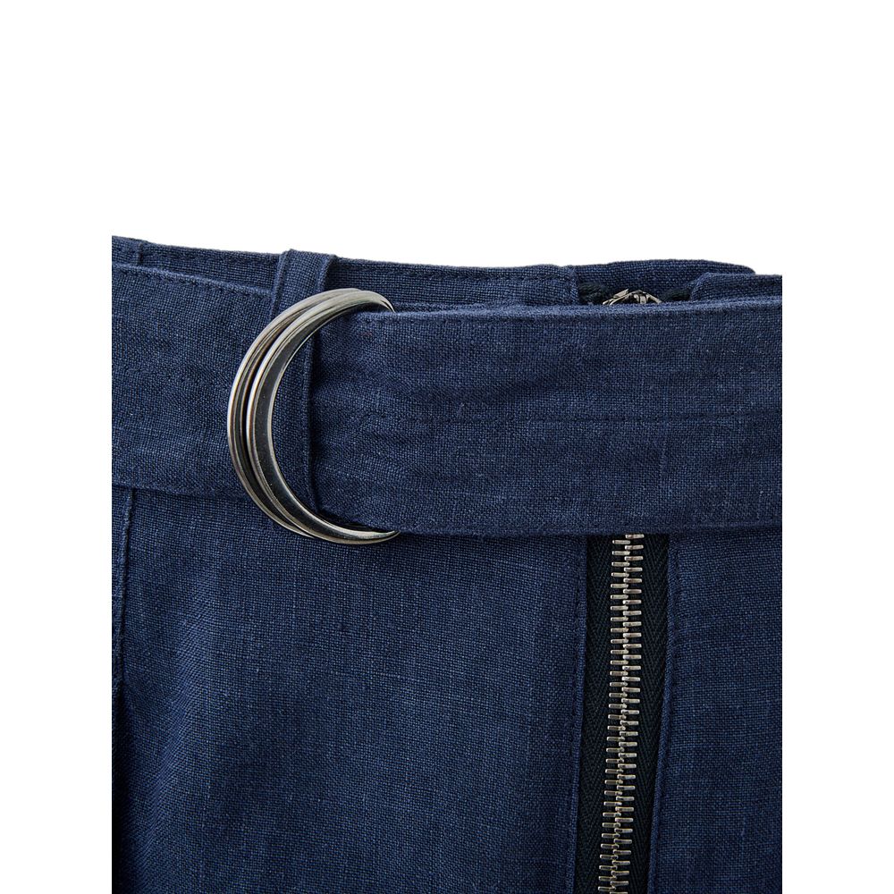 Elegant Linen Blue Trousers for Men - SEHABRANDS