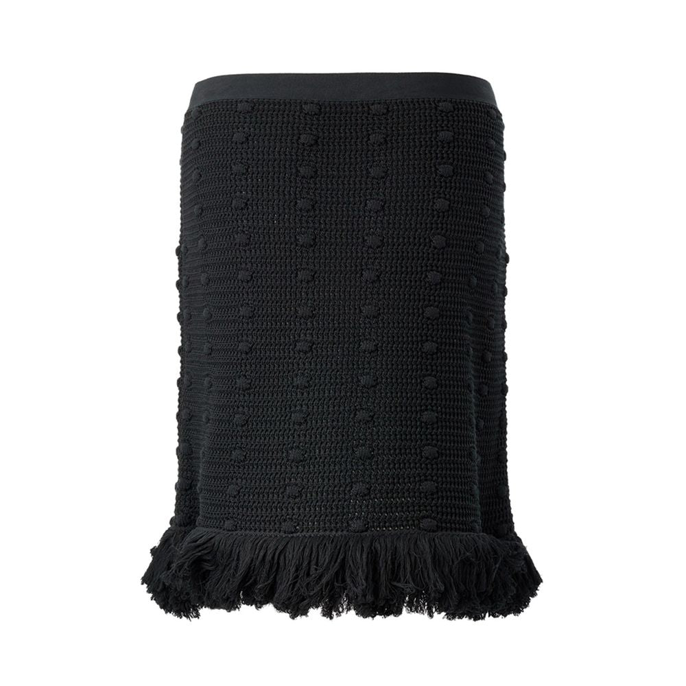 Elegant Black Cotton Skirt - SEHABRANDS