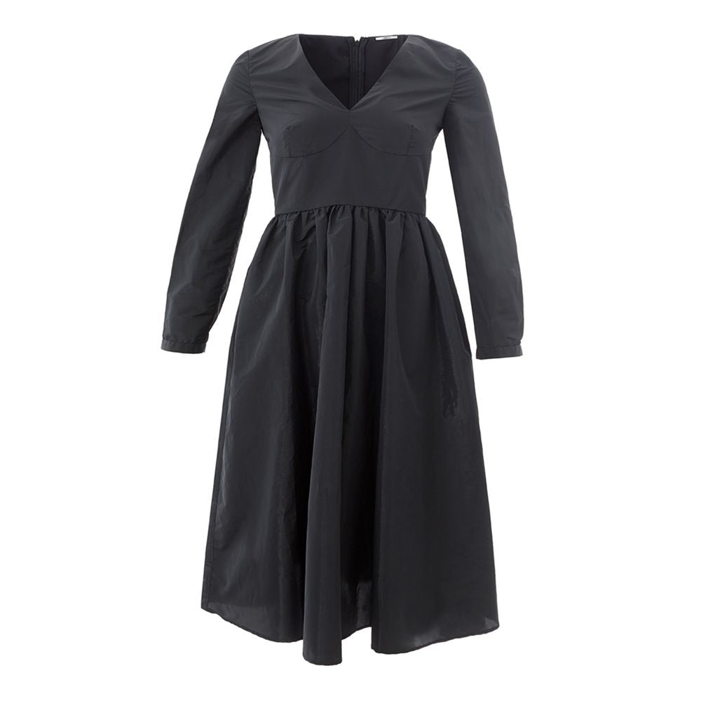 Elegant Black Polyester Dress - SEHABRANDS