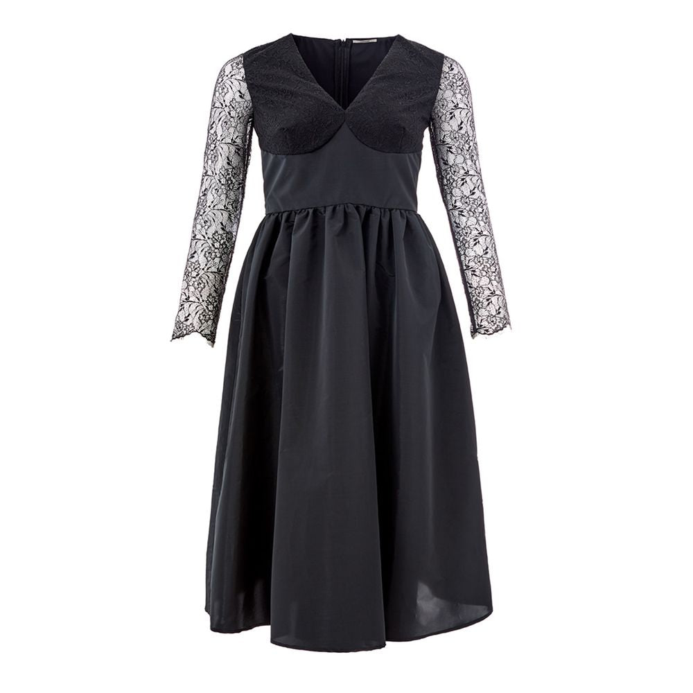 Elegant Black Polyester Dress - SEHABRANDS