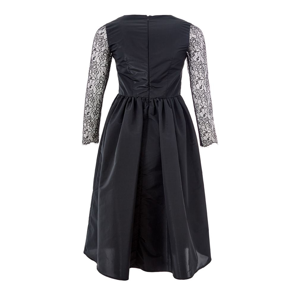 Elegant Black Polyester Dress - SEHABRANDS