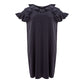 Elegant Black Viscose Dress - SEHABRANDS