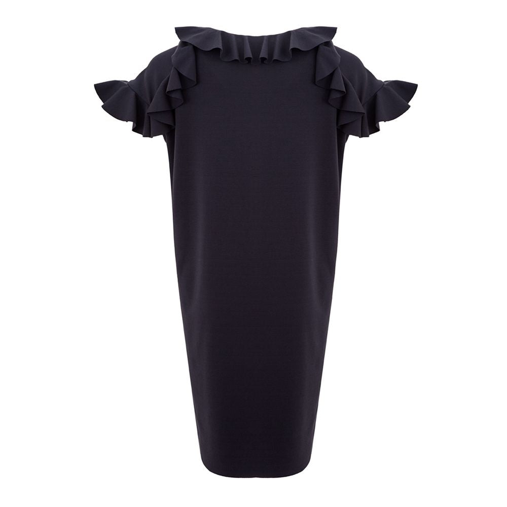 Elegant Black Viscose Dress - SEHABRANDS