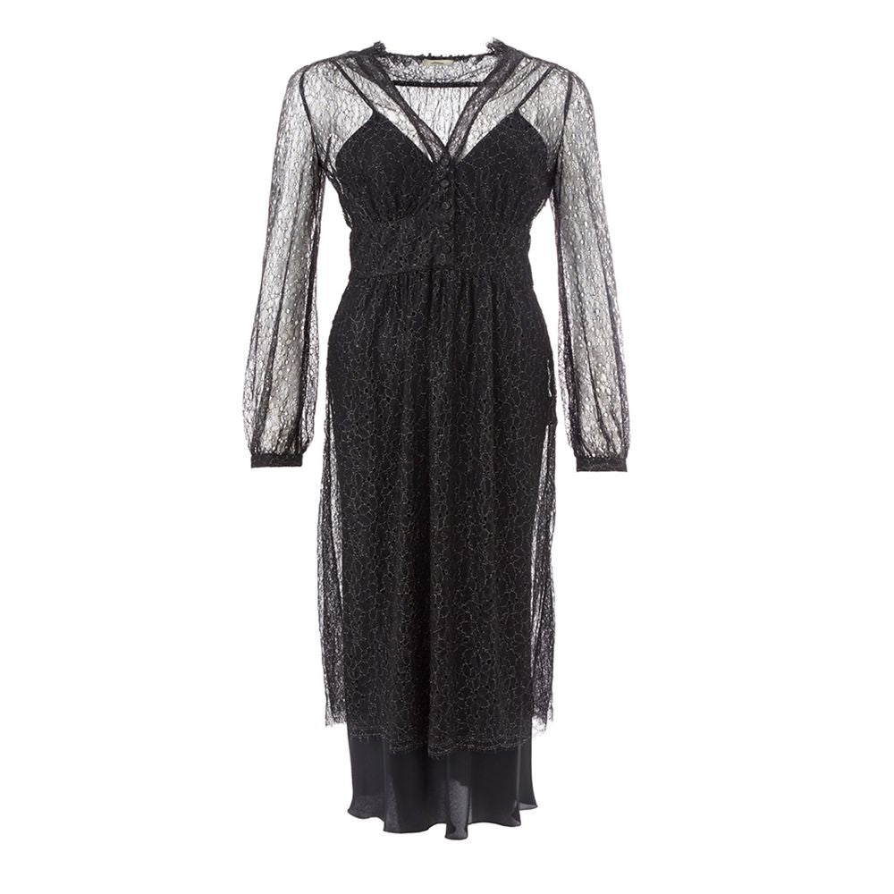 Elegant Black Nylon Dress - SEHABRANDS