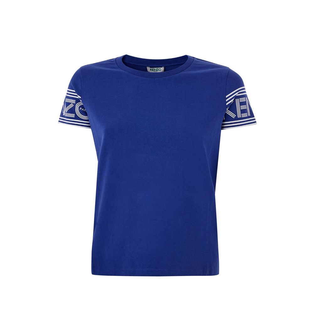 Chic Blue Cotton Tee for Stylish Comfort - SEHABRANDS