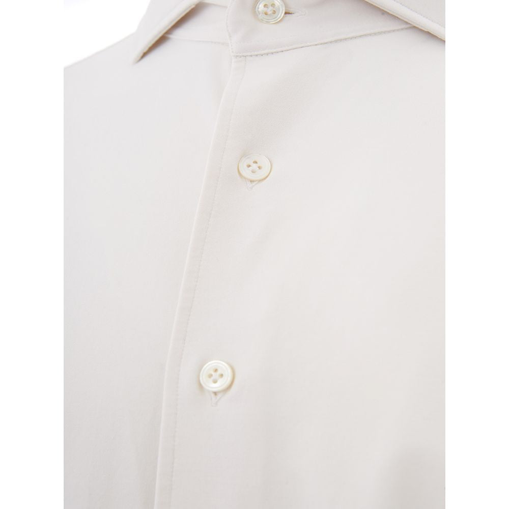 Elegant White Cotton Men's Shirt - SEHABRANDS