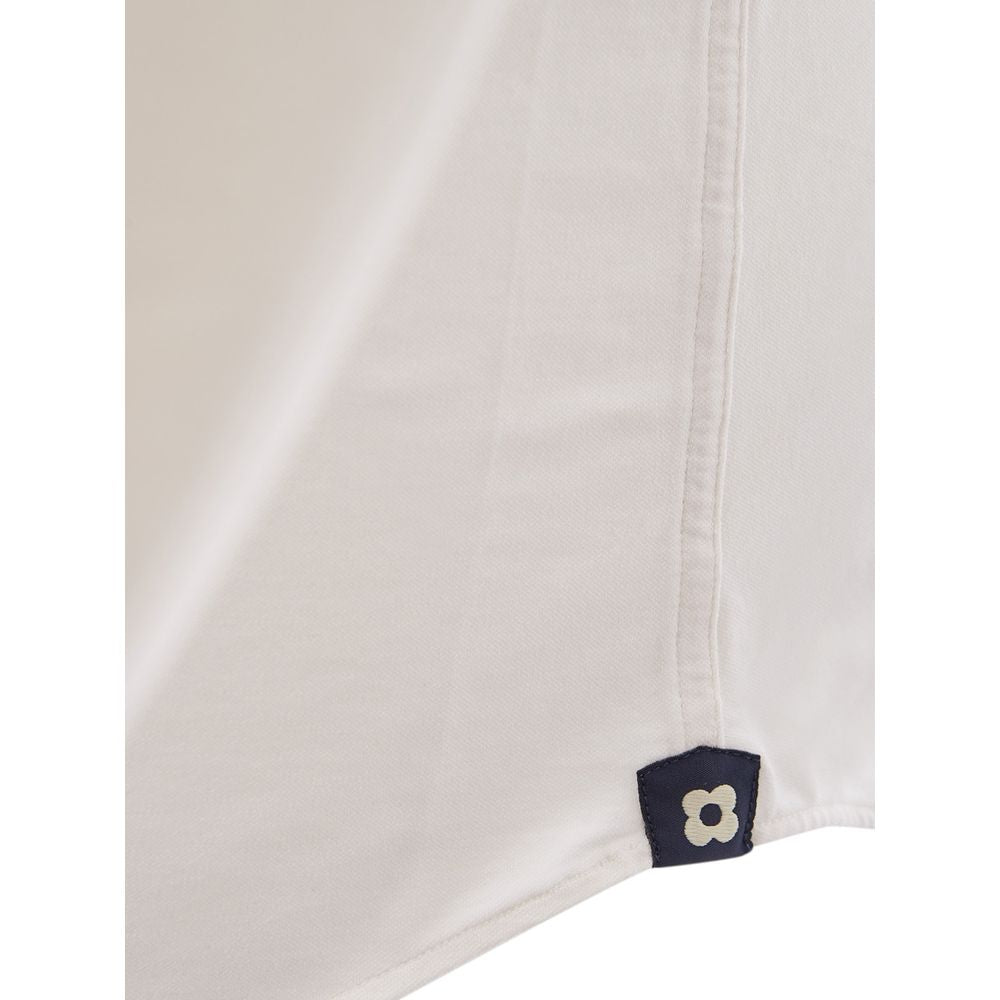 Elegant White Cotton Men's Shirt - SEHABRANDS